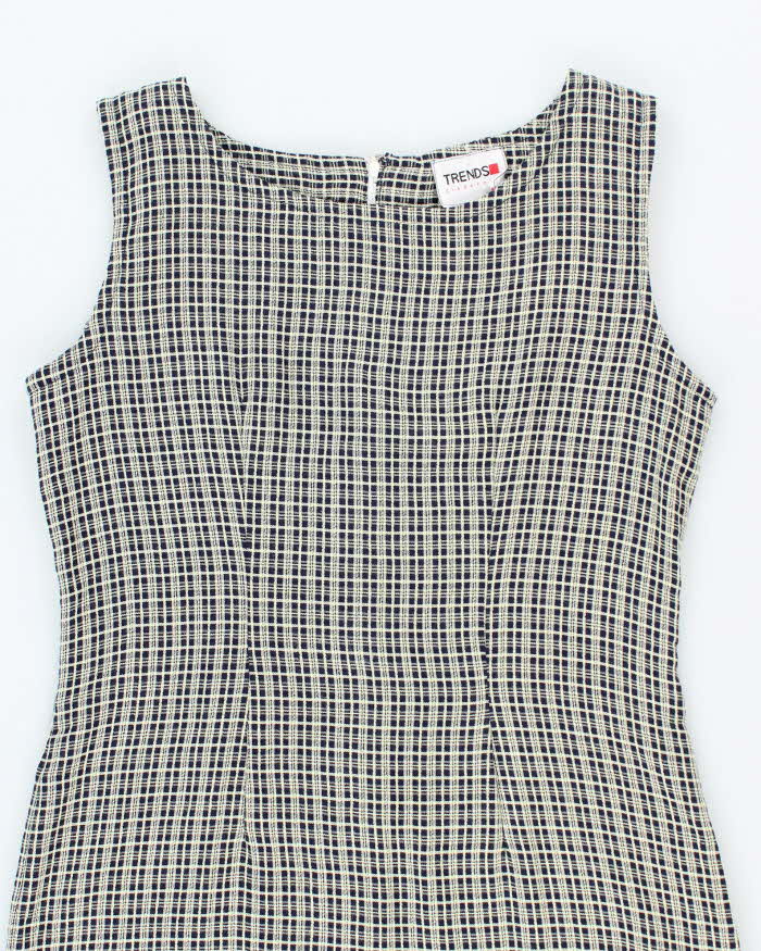 Vintage 90s Trends Checked Midi Dress - M