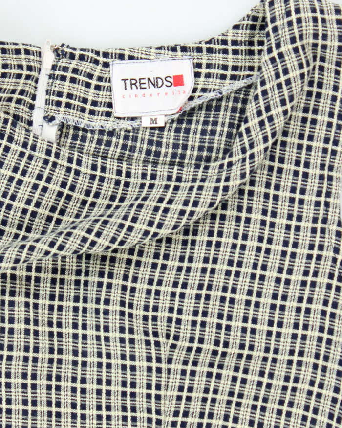 Vintage 90s Trends Checked Midi Dress - M
