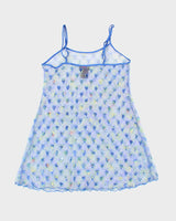 Vintage 90s Rose Passion Mesh Slip Dress - S