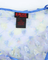 Vintage 90s Rose Passion Mesh Slip Dress - S
