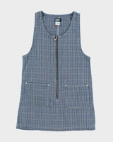 Vintage 90s Dixie Blues Zip-Up Checked Denim Dress - M