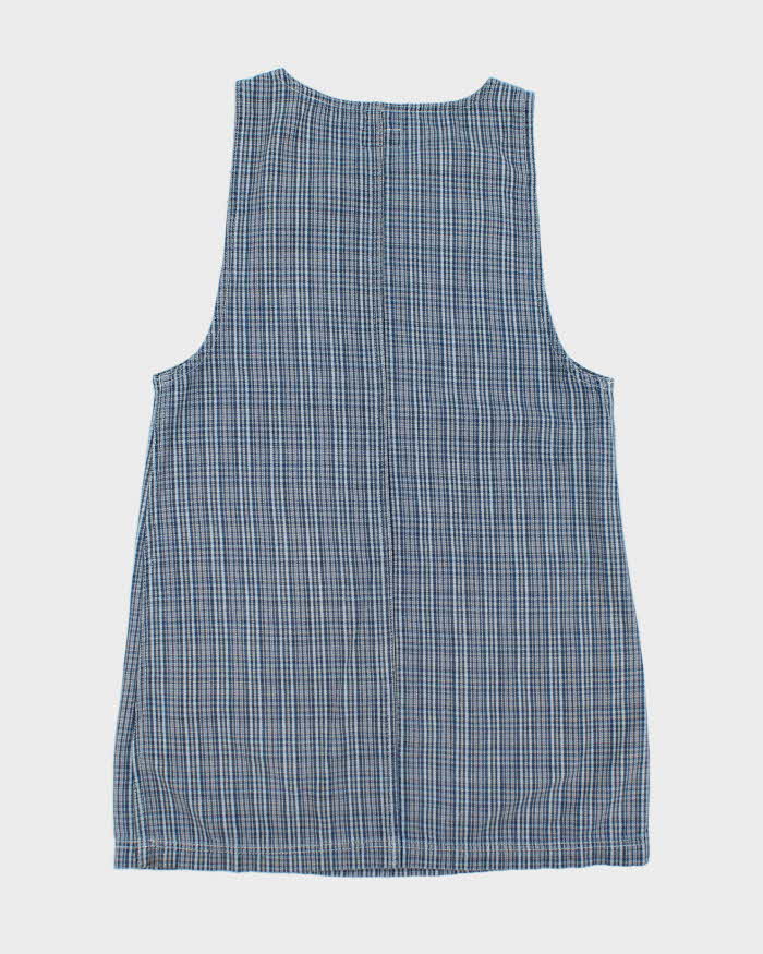 Vintage 90s Dixie Blues Zip-Up Checked Denim Dress - M