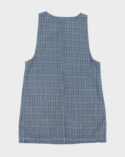 Vintage 90s Dixie Blues Zip-Up Checked Denim Dress - M