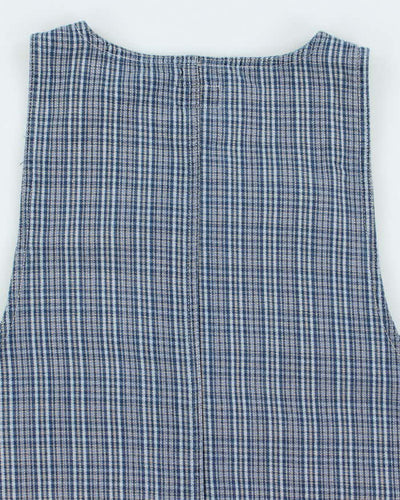 Vintage 90s Dixie Blues Zip-Up Checked Denim Dress - M