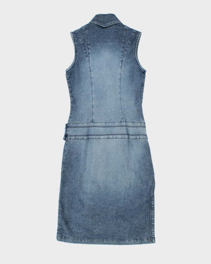 Vintage Y2k 00s Anne . X Zip-Up Denim Dress - S