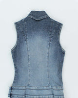 Vintage Y2k 00s Anne . X Zip-Up Denim Dress - S