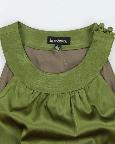Vintage Y2k 00s Le Chateau Satin Dress - S