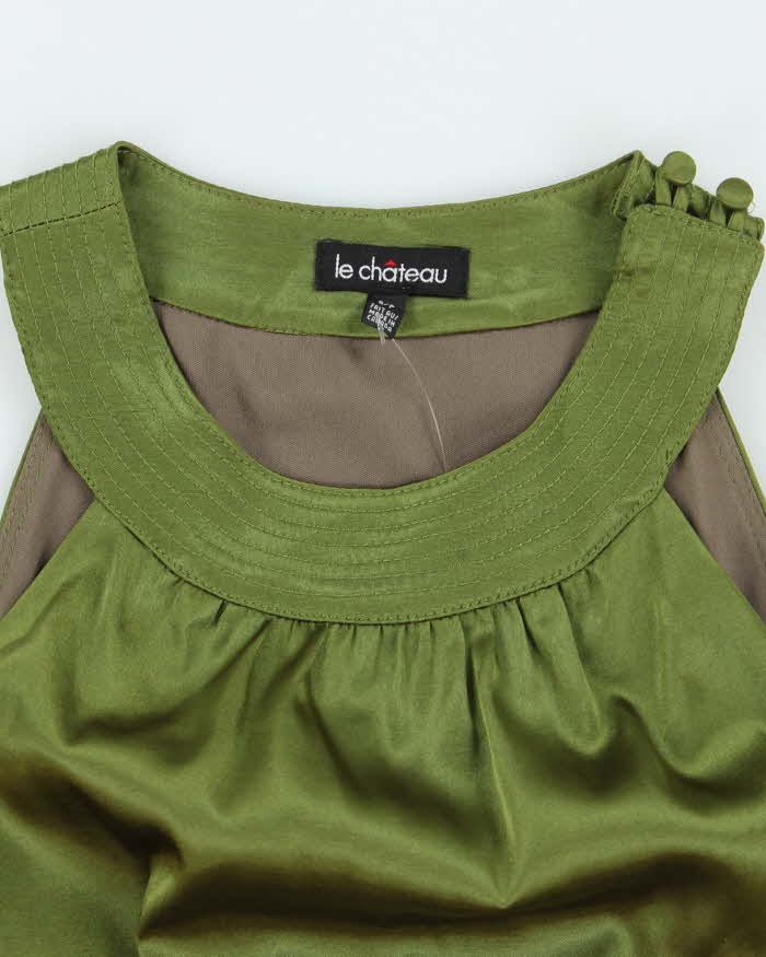 Vintage Y2k 00s Le Chateau Satin Dress - S