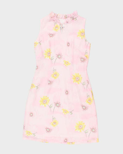 Vintage 90s .B.W.D.F. Pink Floral Dress - S