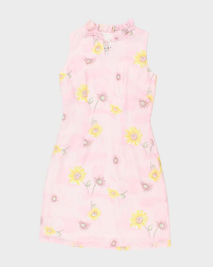Vintage 90s .B.W.D.F. Pink Floral Dress - S