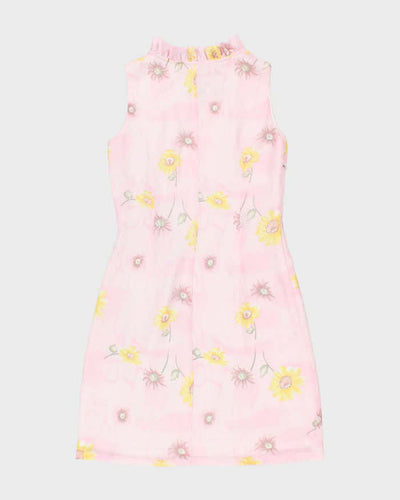 Vintage 90s .B.W.D.F. Pink Floral Dress - S