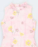 Vintage 90s .B.W.D.F. Pink Floral Dress - S