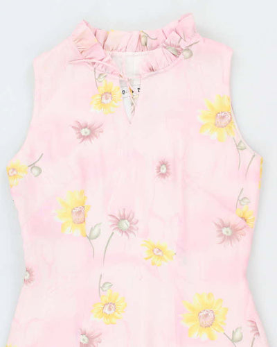 Vintage 90s .B.W.D.F. Pink Floral Dress - S