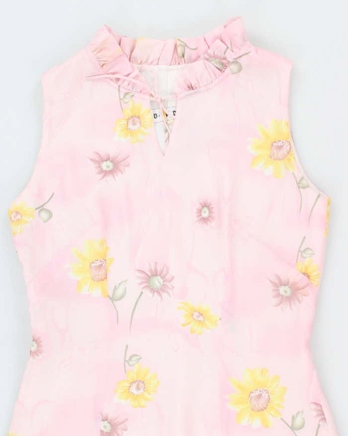 Vintage 90s .B.W.D.F. Pink Floral Dress - S