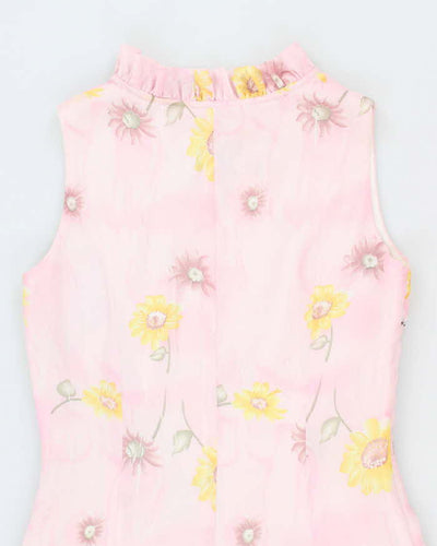 Vintage 90s .B.W.D.F. Pink Floral Dress - S