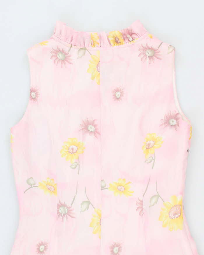 Vintage 90s .B.W.D.F. Pink Floral Dress - S