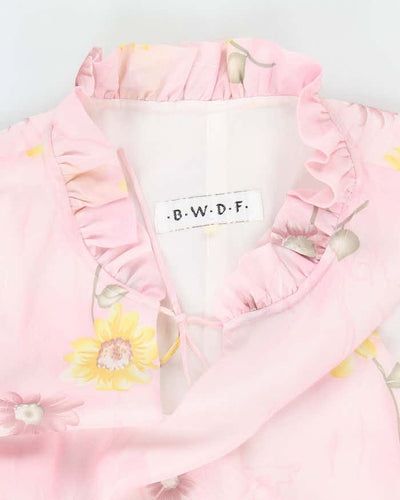 Vintage 90s .B.W.D.F. Pink Floral Dress - S