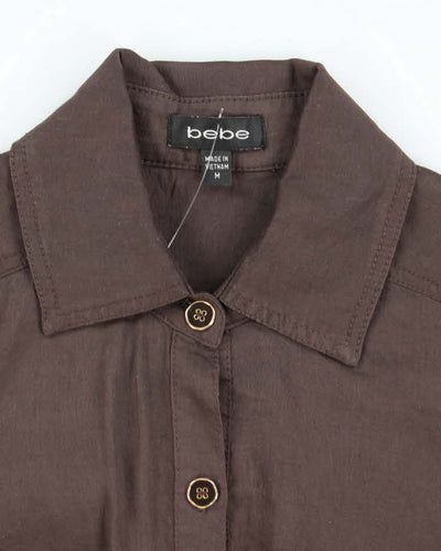 Vintage Y2k 00s Bebe Brown Button-Up Dress - M
