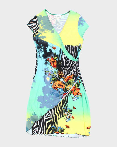 Vintage Y2k 00s Joseph Ribkoff Pattern Dress - L