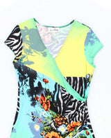 Vintage Y2k 00s Joseph Ribkoff Pattern Dress - L