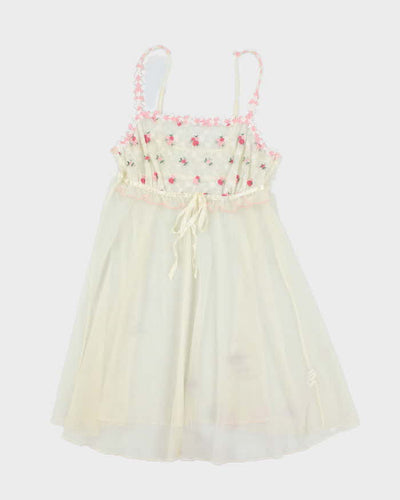 Vintage 90s Mesh Sip Mini Dress - XS