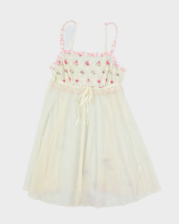 Vintage 90s Mesh Sip Mini Dress - XS