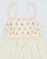 Vintage 90s Mesh Sip Mini Dress - XS