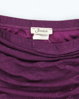 Vintage Y2k 00s Jessica Glitter Ruched Handkerchief Hem Dress - XS