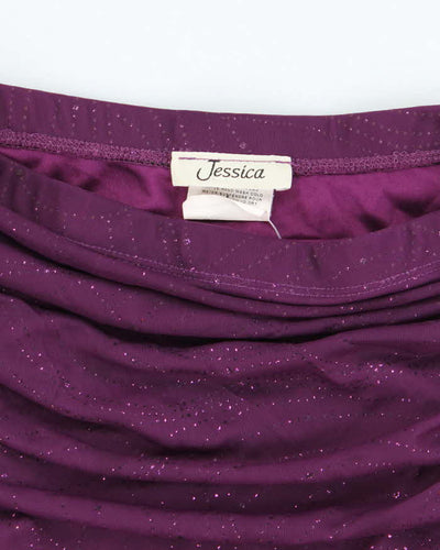 Vintage Y2k 00s Jessica Glitter Ruched Handkerchief Hem Dress - XS