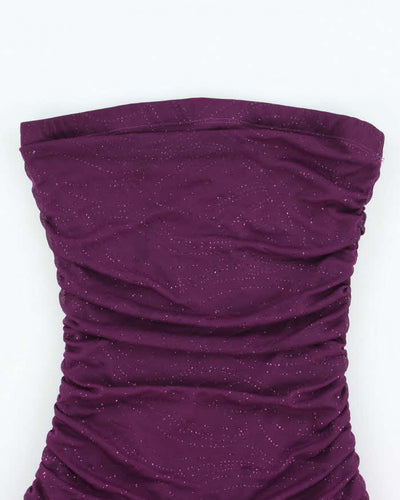 Vintage Y2k 00s Jessica Glitter Ruched Handkerchief Hem Dress - XS