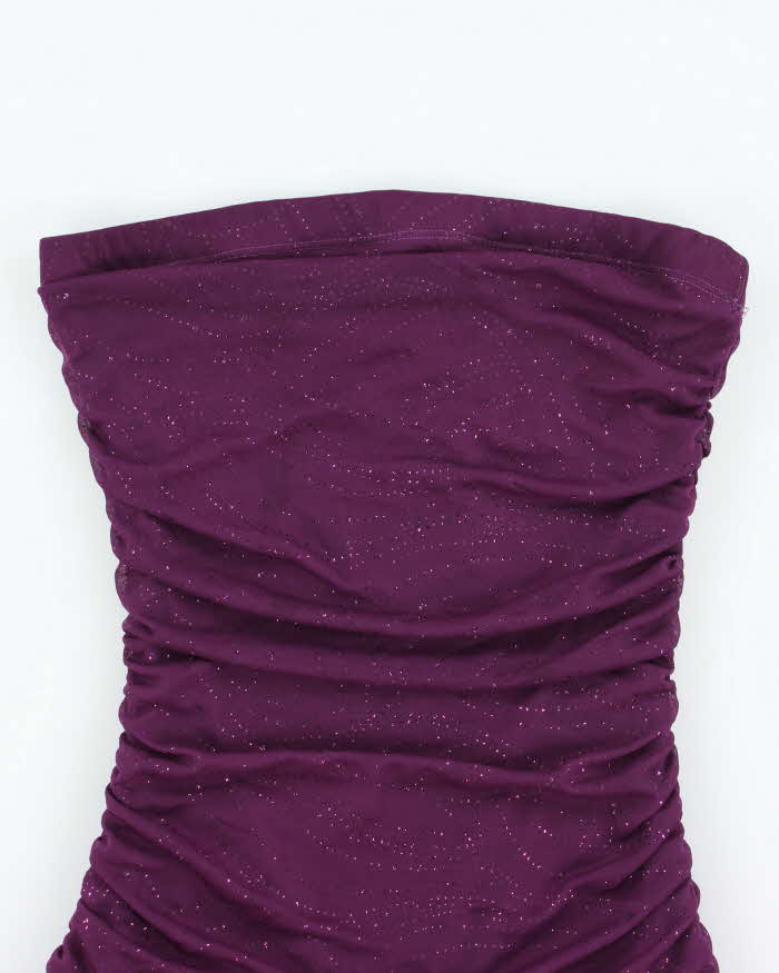 Vintage Y2k 00s Jessica Glitter Ruched Handkerchief Hem Dress - XS