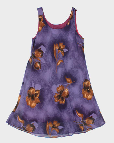 Vintage 90s Micci Purple Floral Dress - M