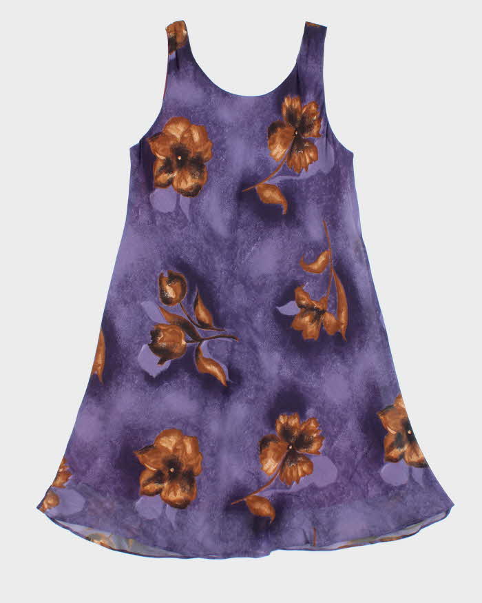 Vintage 90s Micci Purple Floral Dress - M