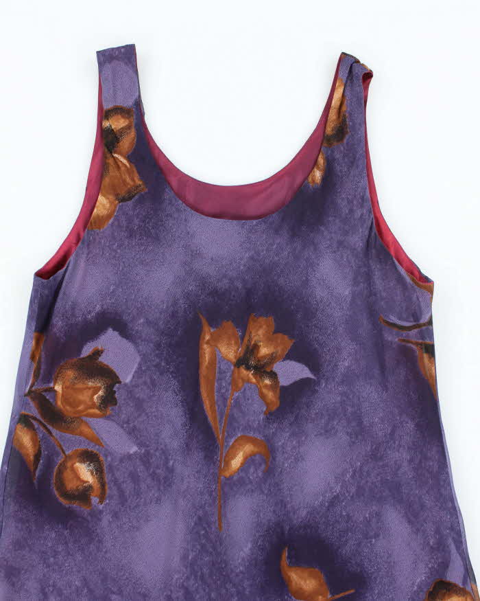 Vintage 90s Micci Purple Floral Dress - M