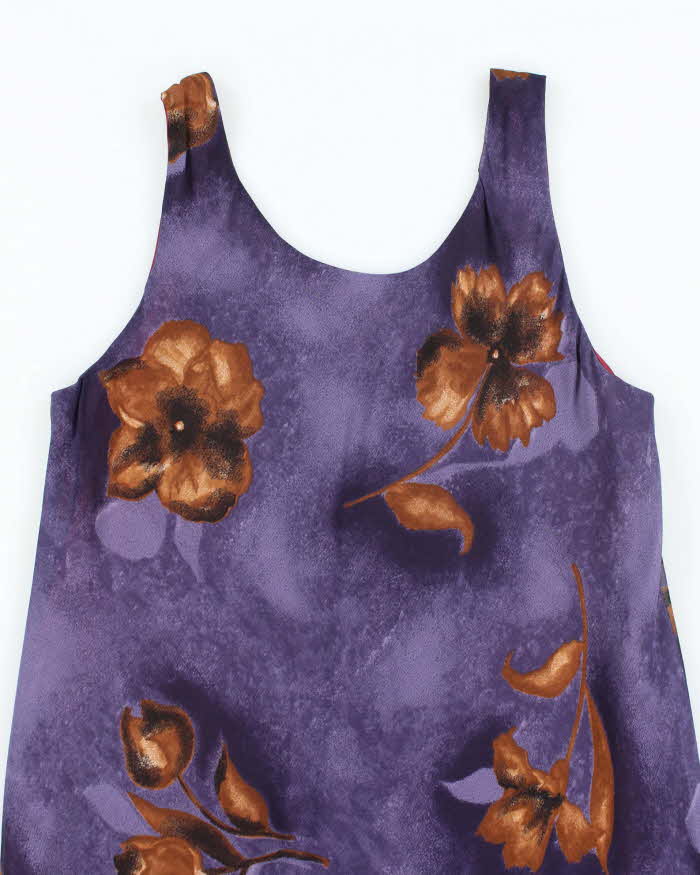 Vintage 90s Micci Purple Floral Dress - M
