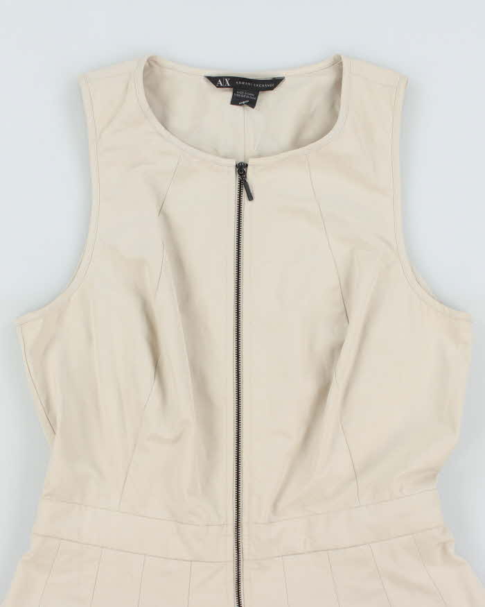 Vintage Y2k 00s Armani Exchange Pleated Zip-Up Dress - S