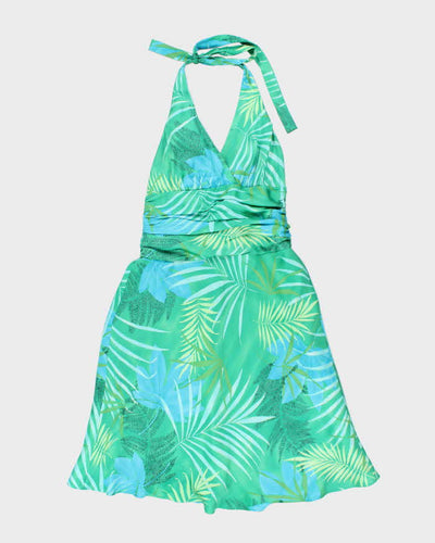 Vintage Y2k 00s Jones New York Silk Halter Neck Dress - M