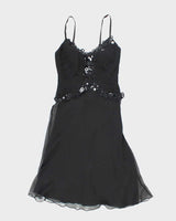 Vintage Y2k 00s Morell Maxi Sequin Silk Dress - S