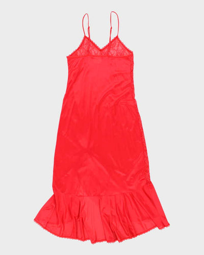 Vintage 80s Undercover Wear Red Lace Slip Dress - S