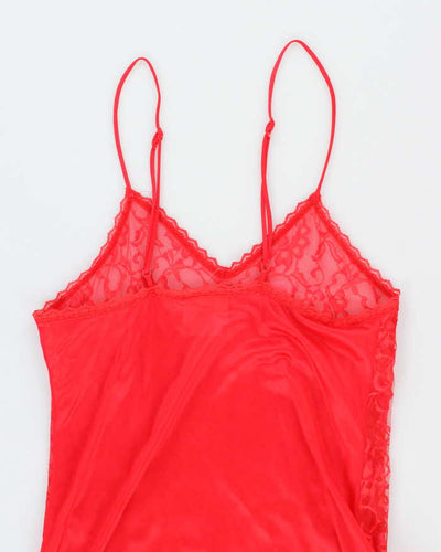 Vintage 80s Undercover Wear Red Lace Slip Dress - S