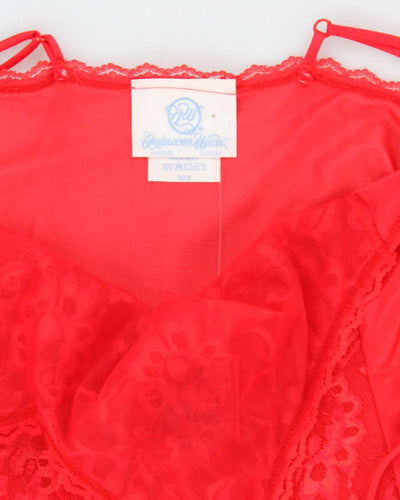 Vintage 80s Undercover Wear Red Lace Slip Dress - S