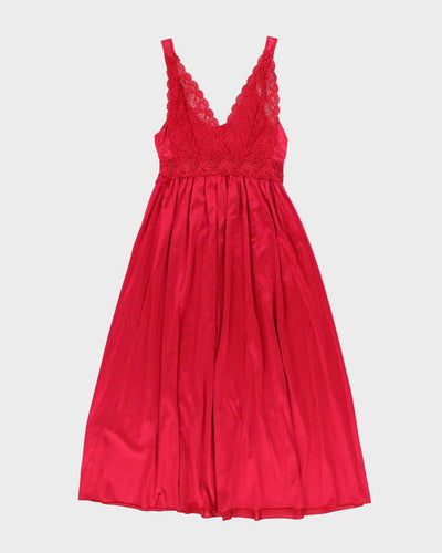 Vintage 90s Unmentionables Red Slip Dress - S