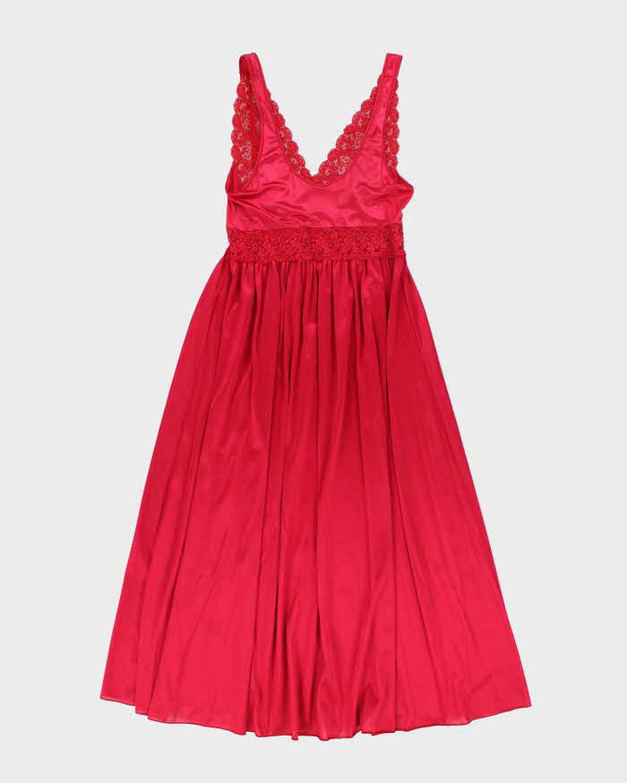 Vintage 90s Unmentionables Red Slip Dress - S
