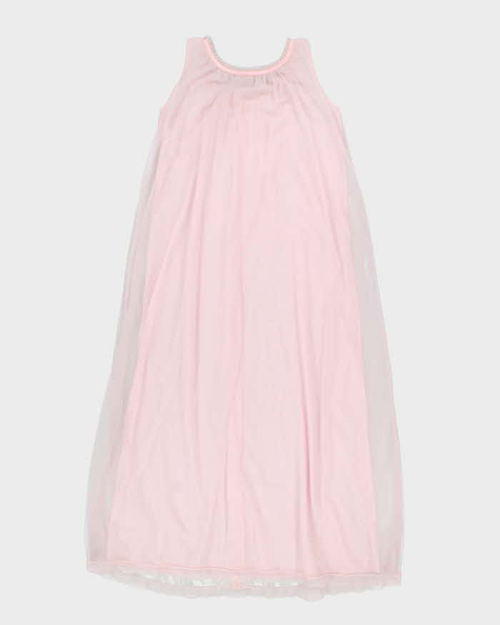 Vintage 70s Baby Doll Pink Nightie Slip Dress - M