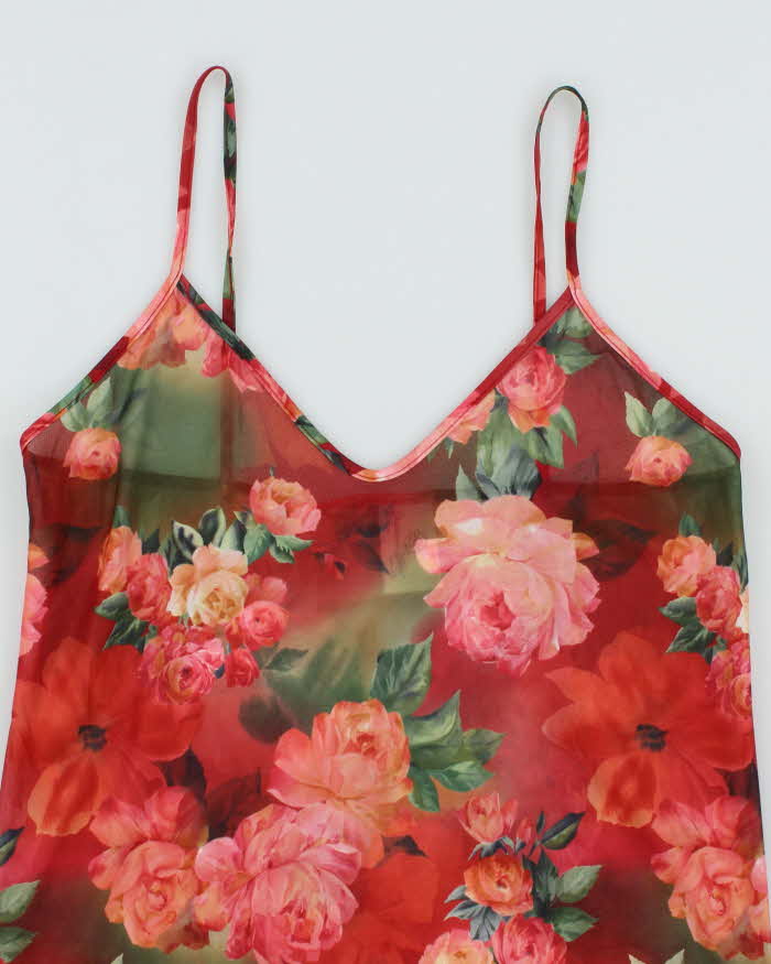 Vintage 90s Undercover Wear Sheer Floral Slip Dress - S