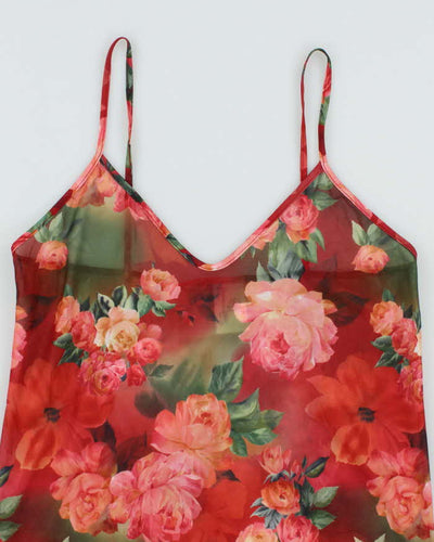 Vintage 90s Undercover Wear Sheer Floral Slip Dress - S