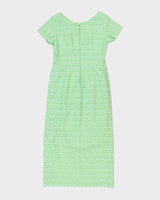 Vintage 60s Green Embroidered Dress - M