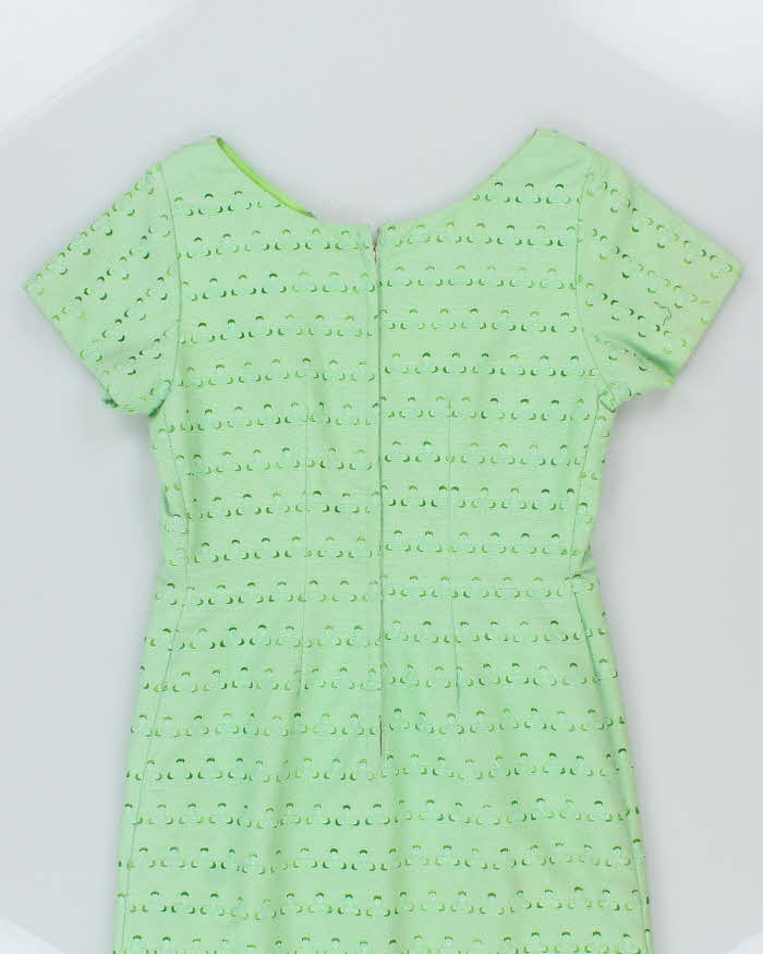 Vintage 60s Green Embroidered Dress - M