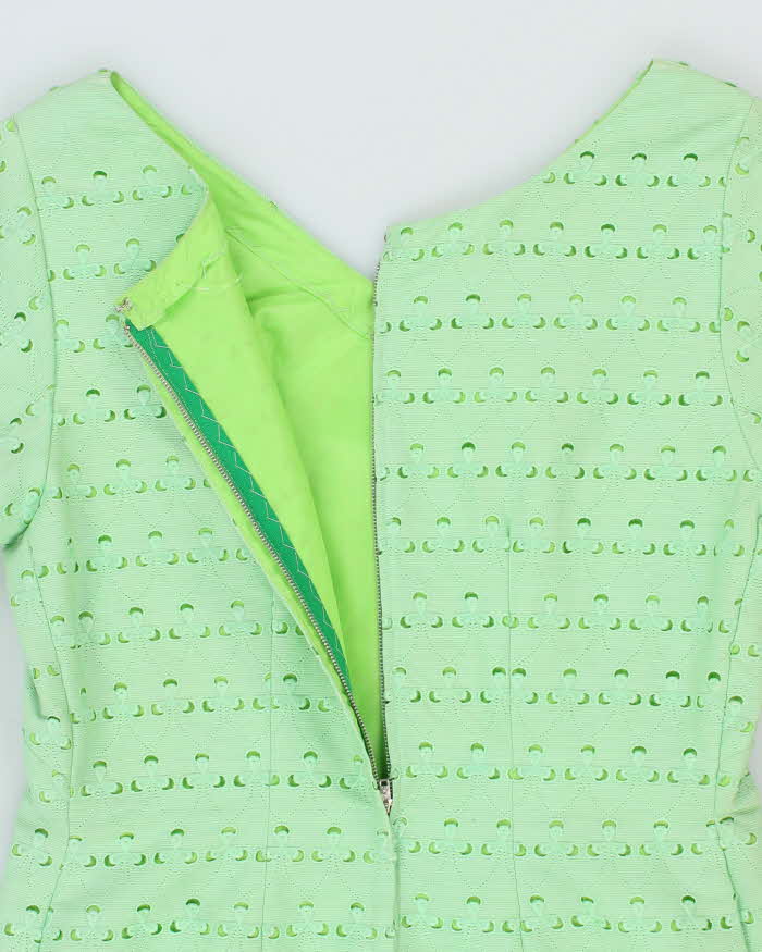 Vintage 60s Green Embroidered Dress - M