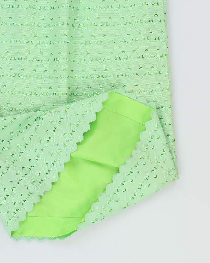 Vintage 60s Green Embroidered Dress - M